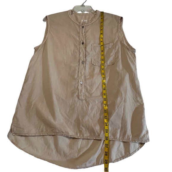 Pomandere Women’s Beige Popover button front top sleeveless capsule essential 10 - Picture 5 of 12
